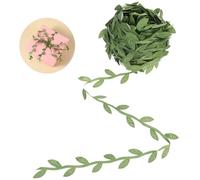 DOPENSPI 131ft Green Leaf Ribbon, Artificial Vines Leaf String Trim Ribbon Green Leaves Jungle Greenery for DIY Craft Party Baby Shower Wedding Wreaths Home Decoration Garland Christmas(20m)