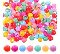 DOPENSPI 150PCS Hair Beads for Braids for Kids, Rainbow Mini Claw Clips for Girls Hair Beads Plastic Mini Hairs Clips Sweet Loc Bead Braid Accessories Candy Bead Clip for Women Girls