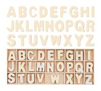 DOPENSPI 156PCS 3/4-1in Small Wooden Letters with Grid Tray, Unfinished Letter Wood Alphabet Letter Wooden Capital Craft Letters Each of 6 Wood Decoration for Learning Painting DIY Crafts Decorative