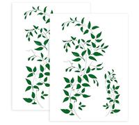DOPENSPI 2PCS Large Leaf Vine Stencils for Painting on Wood Walls, 11.7x8.3in A4 Branches Stencil Reusable Vine Leaves Stencil for Wood Wall Canvas Home Decor DIY Crafts Drawing