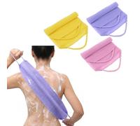 DOPENSPI 3 Pcs Exfoliating Washcloth with Handles, Double-Sided Back Scrubber Washer for Shower Body Scrub Towel Stretchable Back Washer Shower Towel for Women Bath Showers Exfoliation