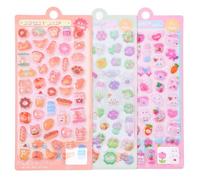 DOPENSPI 3 Sheets 3D Puffy Stickers, Kawaii Cartoon Stickers Cute 3D Sticker Puffy Sticker Cartoon Decal for Scrapbooks Laptops Phone Cases Notebook DIY Crafts Bear Rabbit Cat