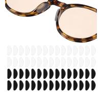 DOPENSPI 30 Pairs Glasses Nose Pads, Non-Slip Silicon Nose Pad for Glasses Adhesive Replacement Noses Cushions for Glass Reading Sunglasses(Black, Clear)
