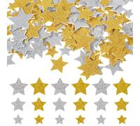 DOPENSPI 300PCS Star Stickers, Self Adhesive Gold & Silver Glitter Star Foam Stickers Wall Sticker Sparkly Sticker for DIY Crafts Home Party Decor