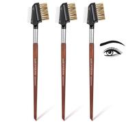DOPENSPI 3PCS Eyelash Comb and Eyelash Brush, Stainless Steel Eyebrow Brush with Cover Eyelashes Separator Makeup Tool Set Professional Dual Comb Cosmetic Tool