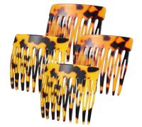 DOPENSPI 4PCS French Hair Side Combs, 2in Strong Hold Clips Small French Twist Decorative Twist Side Comb Hair Styling Accessories for Women Girls Bun(style1)