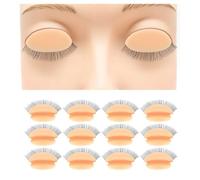 DOPENSPI 6 Pairs Double-Layer Replacement Eyelids for Mannequin Head, Practice Lashes for Lash Extension Removable Silicone Rubber Realistic Eyelids for Eyelash Training Practice Makeup Eyelash Extens