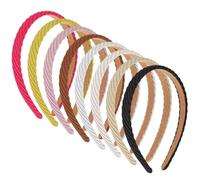DOPENSPI 8PCS Headbands for Women, 0.6 Inch Wide Non Slip Elastic Hair Bands Thin Headbands Thin Knitted Hairbands Comfortable French Hair Accessories for Women 8 Colors