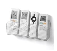 DOPENSPI Adhesive TV Remote Control Holder Wall Mounted, Transparent TV Remote Holder Wall Mounted Controller Holders Storage Organizer for Bedside Walls(Transparent White)