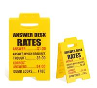 DOPENSPI Answer Desk Rates Sign, 6.2x3.85in Funny Office Cubicle Decor Funny Offices Decor Answer Desk Sign Gag Team Offices Gifts for Coworker Teammate Employee Boss
