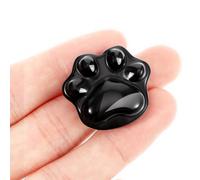 DOPENSPI Cat Paw Worry Stone for Anxiety Crystals, Hand Carved Cat Paw Obsidian Crystals Decorative Natural Stone Meditation Reiki Palm Stones Meditation Crystal for Relief Anxiety