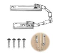 DOPENSPI Stainless Steel Safety Door Chain, Heavy Duty Latch Chain Security Chains Door Lock Security Chains Lock with 4 Screws Internal Doors Lock for Front Doors Home Offices Hotel Apartment