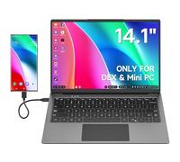Dopesplay 14.1" Lapdock for Samsung DeX and Mac Mini, Portable Monitor with Keyboard, Compatible with DEX-phones/Full-featured USB-C/HDMI Laptops & Steam Deck- Grey