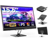 Dopesplay Portable Monitor with Adjustable Stand, 15.6" FHD 1080P IPS USB-C/mini HDMI Second External Monitor, Travel Screen Extender for Laptop Mac Phone PS4/5 Xbox Switch