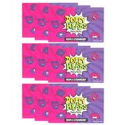 Dopey Heads | Dopey Bytes | HALAL | Grape & Strawberry Bytes | Crunchy Bytes | Grape & Strawberry Flavour | Theatre Box | Tiny Candy | Pack of 9 | Weight 140g (4.93 oz) Each - Grape & Strawberry