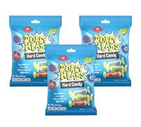 Dopey Heads | HALAL | Assorted Hard Candy | Five Flavours | Blue Raspberry | Apple | Cherry | Grape | Watermelon | Pack of 3 | Weight 198g (7 oz) Each (Assorted Hard Candy)