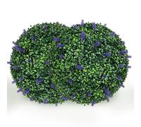 DOPGIB Artificial Plant Topiary Ball: UV-Anti 2 PCS 20 Inch 4-Layer Leaf Faux Boxwood Decorative Balls for Wedding, Balcony,Garden, Backyard and Indoor & Outdoor Greenery Home Décor