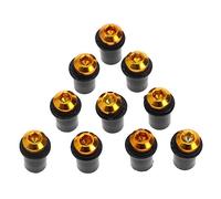 Dophee 10pcs CNC 5mm Windscreen Windshield Fairing Bolts Screw Mounting Nuts Kit for Honda Suzuki(Gold)