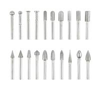 Dophee #120 Grit Diamond Burr Set, 20PCS Diamond Grinding Bit Set Compatible with Dremel Rotary Tool Accessories with 1/4 Inch Shank Drill Bits for Stone Ceramic Glass Carving, DIY Grinding, Polishing