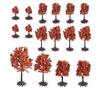 Dophee 16PCS Mixed Model Trees, Orange Ho Scale Trees Landscape Model Diorama Tree for DIY Crafts Miniature Architectural Landscape Railroad Scenery, 1.57-5.51inch(4-14cm)