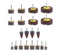 Dophee 20PCS Flap Wheel Set, 80 Grit Sanding Flap Wheel Cylindrical Cone Shape Abrasive Sandpaper Flap with 6mm Shank Drill for Deburring, Grinding, Polishing, Removing Rust