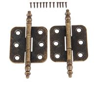 Dophee 2PCS Antique Brass Hinges, 35 x 70mm Decorative Hinge Vintage Folding Butt Hinges for Wood Box Cabinet Doors Bookcase Drawer Furniture