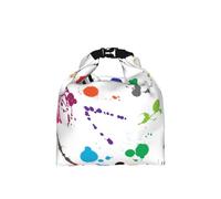 DOPKLNA Abstract Paint Splashes Printed, Insulated Lunch Bag - Portable Roll Top Cool Bag, Reusable Cooler for Women & Men