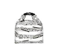 DOPKLNA Black and White Musical Notes, Insulated Lunch Bag - Portable Roll Top Cool Bag, Reusable Cooler for Women & Men