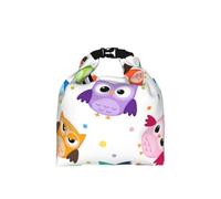 DOPKLNA Cute Animal Owl Print Pattern, Insulated Lunch Bag - Portable Roll Top Cool Bag, Reusable Cooler for Women & Men