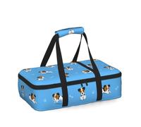 DOPKLNA Cute Jack Russell Terrier Dogs with Bones Pattern, Insulated Casserole Carrier for Hot or Cold Food, Portable Tote Lunch Bag for Picnic