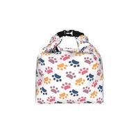 DOPKLNA Paw Pattern Animal Imprint On A White, Insulated Lunch Bag - Portable Roll Top Cool Bag, Reusable Cooler for Women & Men