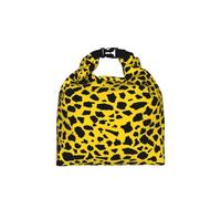 DOPKLNA Retro 80S Style Bright Yellow, Insulated Lunch Bag - Portable Roll Top Cool Bag, Reusable Cooler for Women & Men