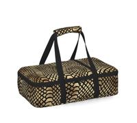 DOPKLNA Safari African Black Gold Python Animal Skin Sepia, Insulated Casserole Carrier for Hot or Cold Food, Portable Tote Lunch Bag for Picnic