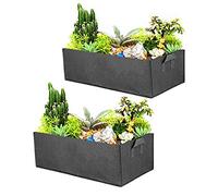 DOPORA Rectangle Grow Bags Pack of 3 Pieces Black Nonwoven Grow Bags with Handle,Garden Indoor Outdoor Growing Bags Planting Container Fabric Pots for Vegetables,Flowers and Fruits(40 x 40 x 80cm)