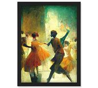 Doppelganger33 LTD 1950's Jazz Club Dancers Degas Style Painting Artwork Framed Wall Art Print A4