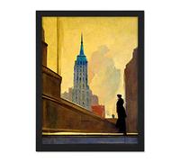 Doppelganger33 LTD 5th Avenue New York At Sunrise Watercolour Painting Artwork Framed Wall Art Print 18X24 Inch