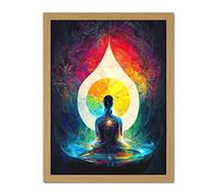 Doppelganger33 LTD 7 Chakra Meditation Energy Rainbow Relaxation Artwork Framed Wall Art Print 18X24 Inch