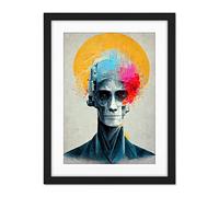 Doppelganger33 LTD Abstract AI Cyborg Halo Saint Robot Artwork Framed Wall Art Print 18X24 Inch