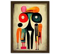 Doppelganger33 LTD Abstract Colourful Pop Art People Artwork Framed Wall Art Print A4
