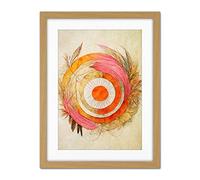 Doppelganger33 LTD Abstract Dreamcatcher with Feathers in Soft Pastel Palette Artwork Framed Wall Art Print 18X24 inch