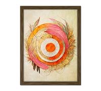 Doppelganger33 LTD Abstract Dreamcatcher with Feathers in Soft Pastel Palette Artwork Framed Wall Art Print 18X24 inch