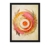 Doppelganger33 LTD Abstract Dreamcatcher with Feathers in Soft Pastel Palette Artwork Framed Wall Art Print 18X24 inch