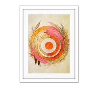 Doppelganger33 LTD Abstract Dreamcatcher With Feathers In Soft Pastel Palette Artwork Framed Wall Art Print 18X24 Inch