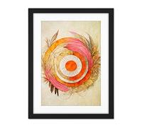 Doppelganger33 LTD Abstract Dreamcatcher with Feathers in Soft Pastel Palette Artwork Framed Wall Art Print 18X24 inch