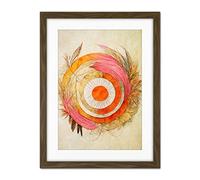 Doppelganger33 LTD Abstract Dreamcatcher with Feathers in Soft Pastel Palette Artwork Framed Wall Art Print 18X24 inch
