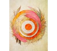 Doppelganger33 LTD Abstract Dreamcatcher with Feathers in Soft Pastel Palette Large Wall Art Poster Print Thick Paper 18X24 inch