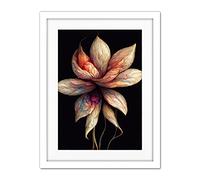 Doppelganger33 LTD Abstract Flower Display On Dark Background Artwork Framed Wall Art Print 18X24 Inch