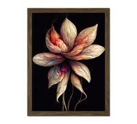 Doppelganger33 LTD Abstract Flower Display On Dark Background Artwork Framed Wall Art Print 18X24 Inch