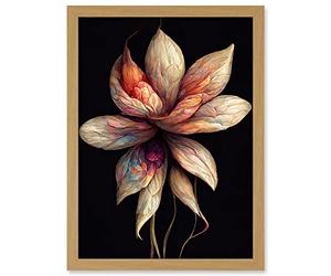 Doppelganger33 LTD Abstract Flower Display On Dark Background Artwork Framed Wall Art Print A4