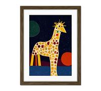 Doppelganger33 LTD Abstract Giraffe Surreal Cubism Artwork Framed Wall Art Print 18X24 Inch